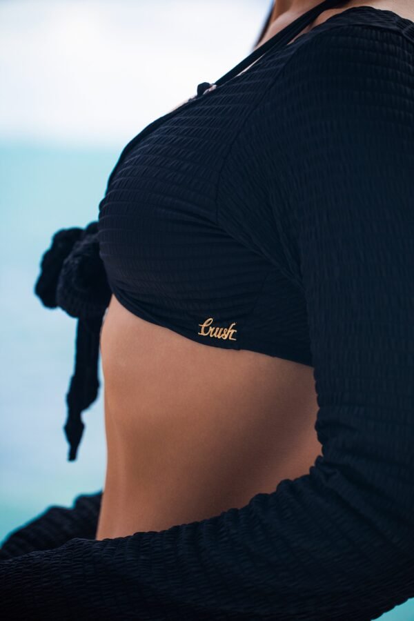 Brandy Crop Top Black Ruched - Image 9